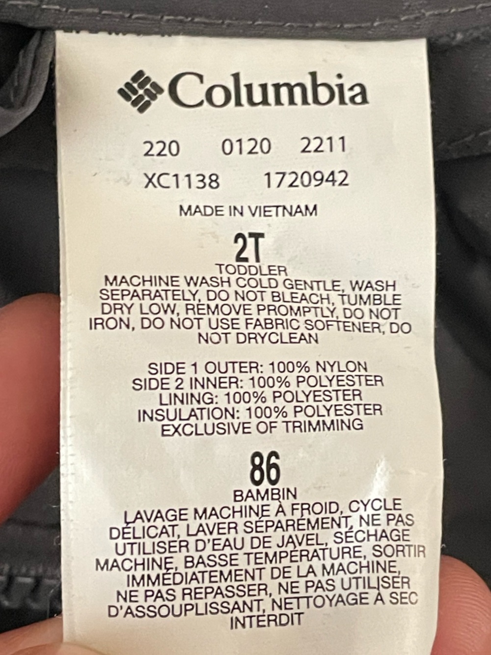 Columbia toddler Two-Tone REVEASIBLE Hooded Jacket Gray and Black unisex size 2T - Picture 2 of 8